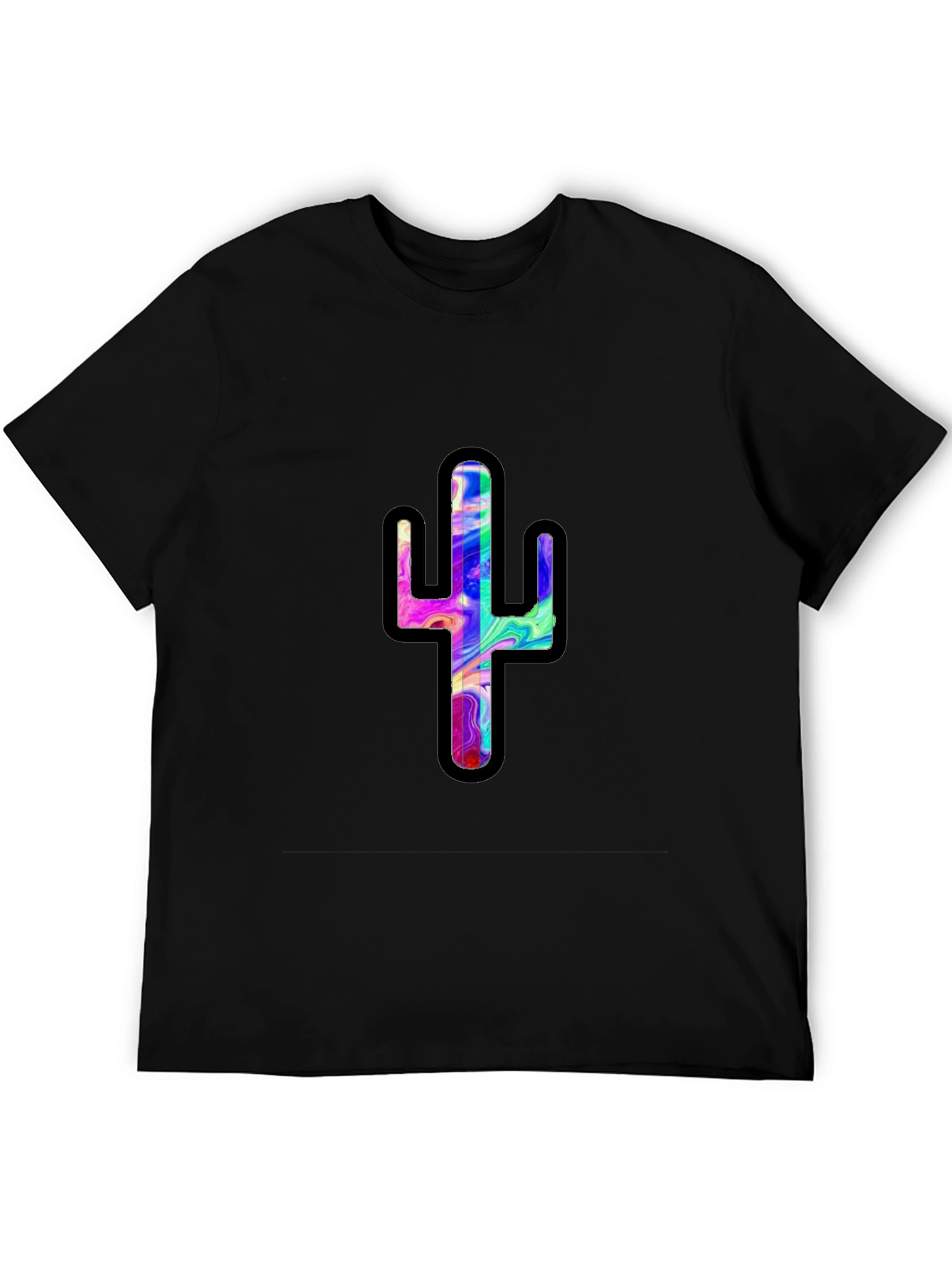 Psychedelic Cactus Black T-Shirt