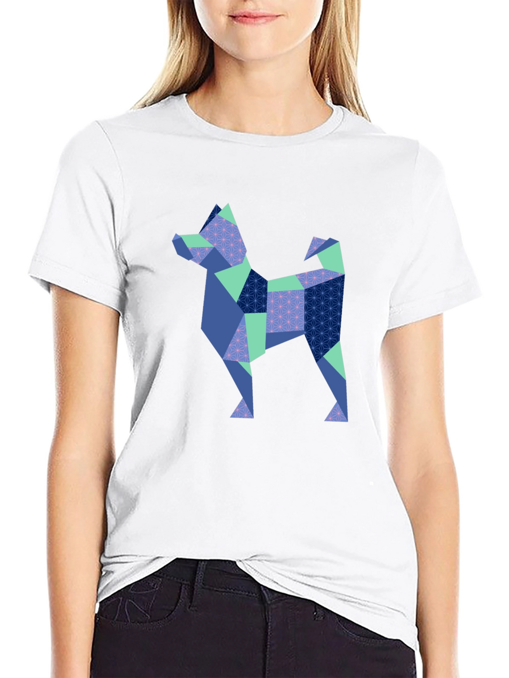 Geometric Dog Print T-Shirt