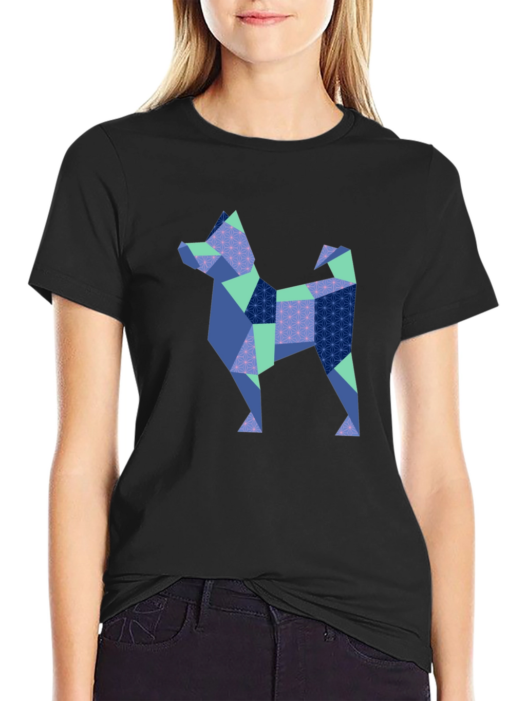 Geometric Dog Print T-Shirt
