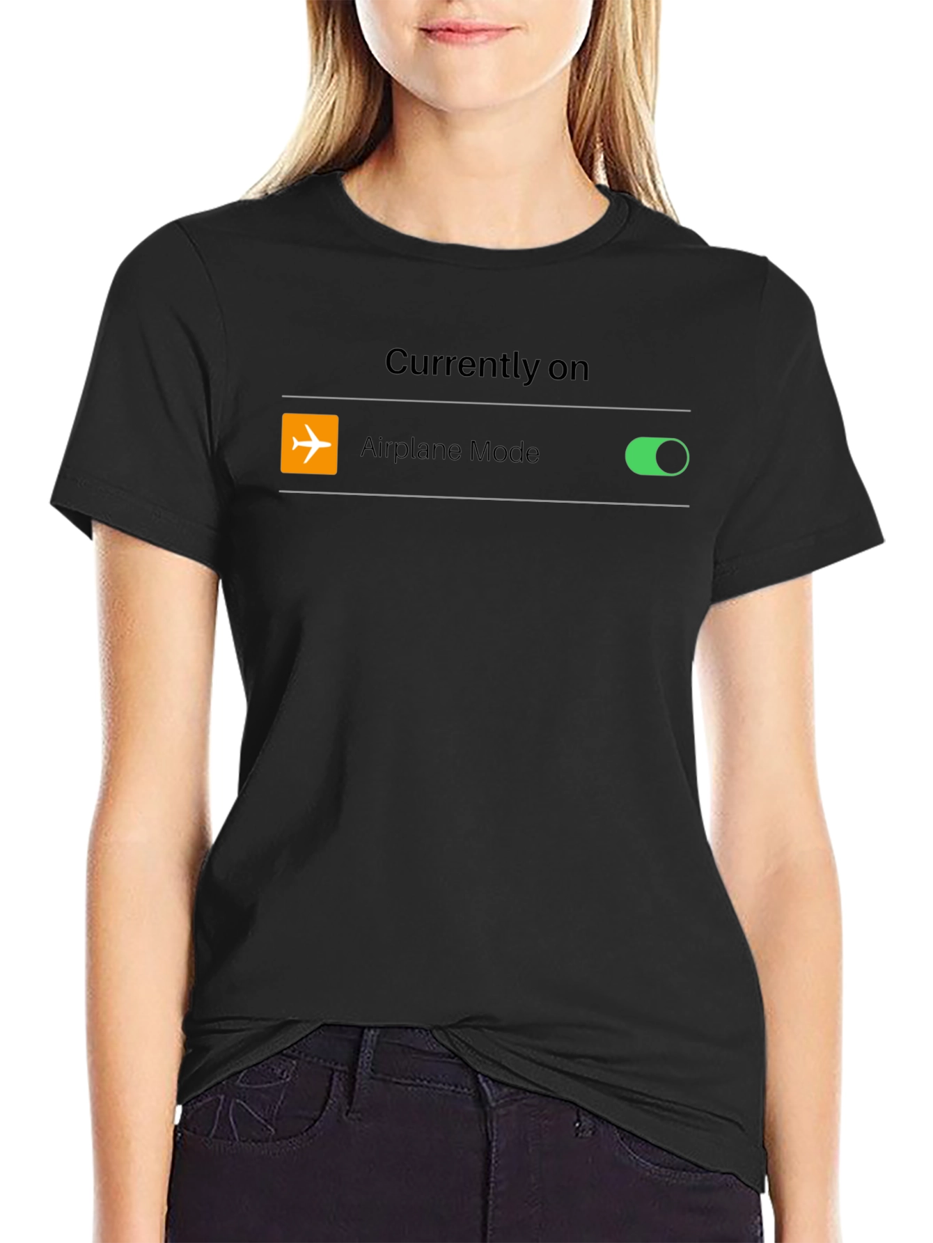 Airplane Mode On Black T-Shirt