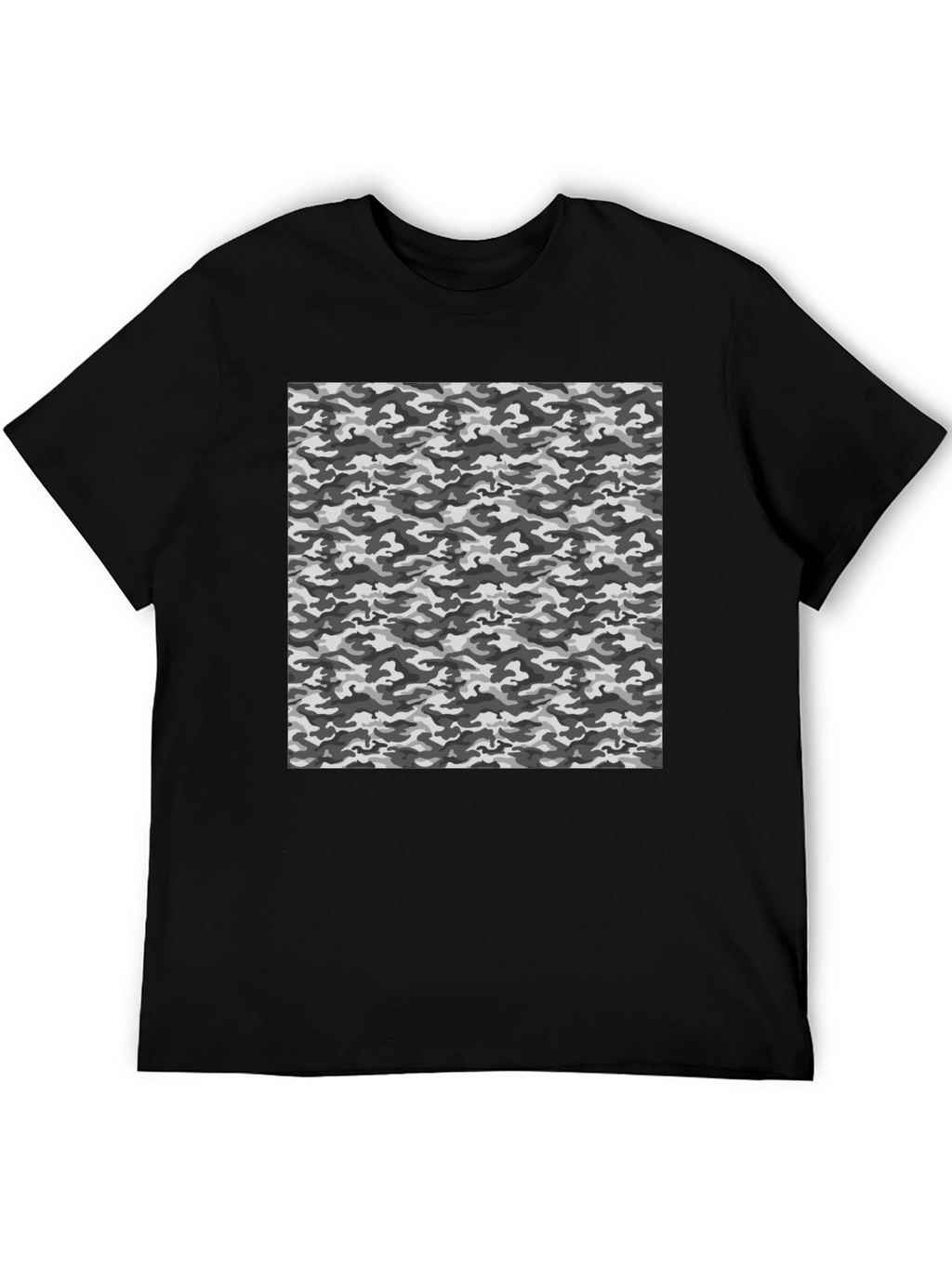 Urban Camo Print Black T-Shirt