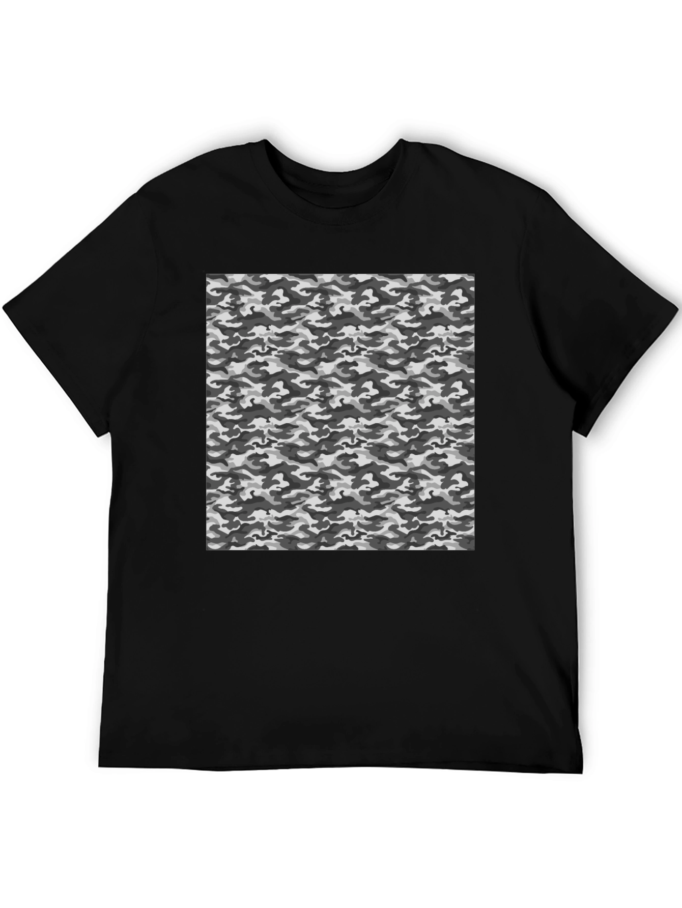 Urban Camo Print Black T-Shirt