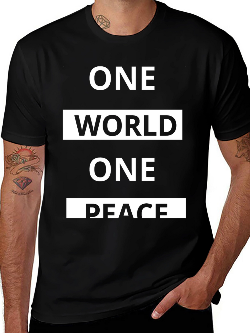 One World One Peace Graphic T-Shirt