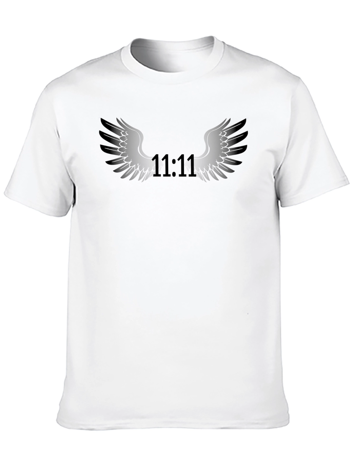 Mystical 11:11 Wings Graphic Black Tee