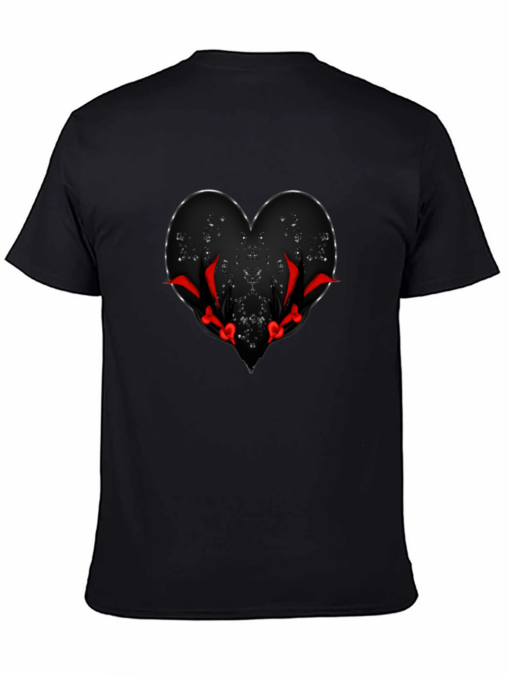 Mens Black Heart Graphic Tee