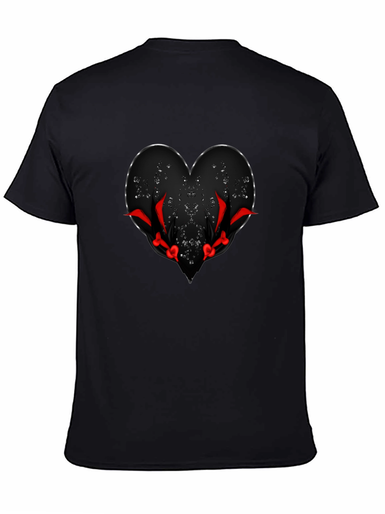 Mens Black Heart Graphic Tee