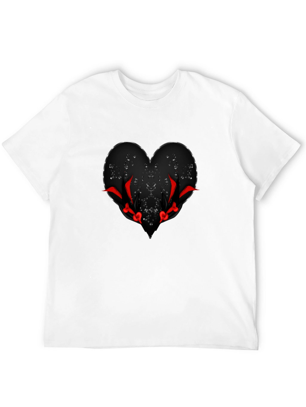 Mens Black Heart Graphic Tee