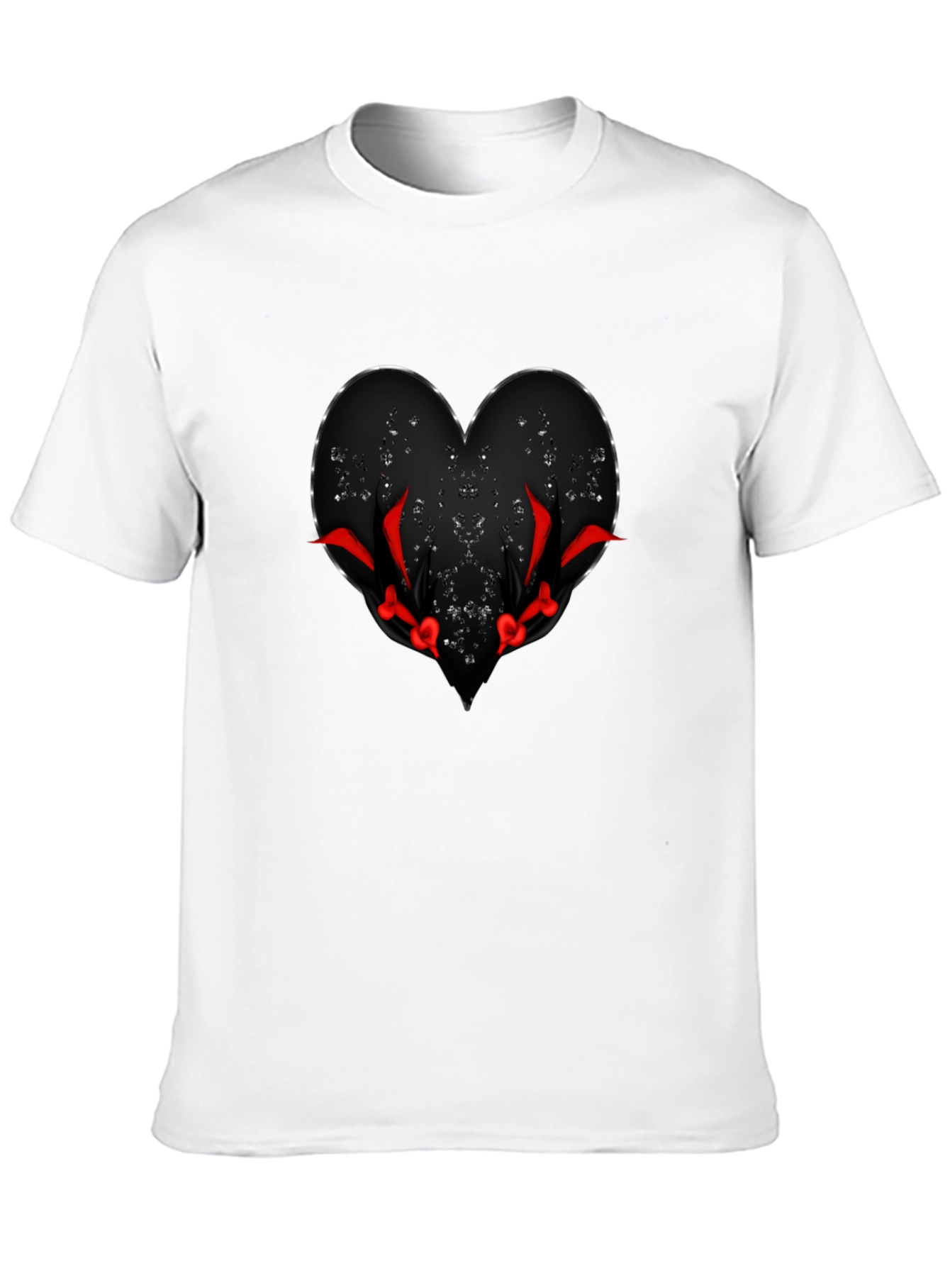 Mens Black Heart Graphic Tee