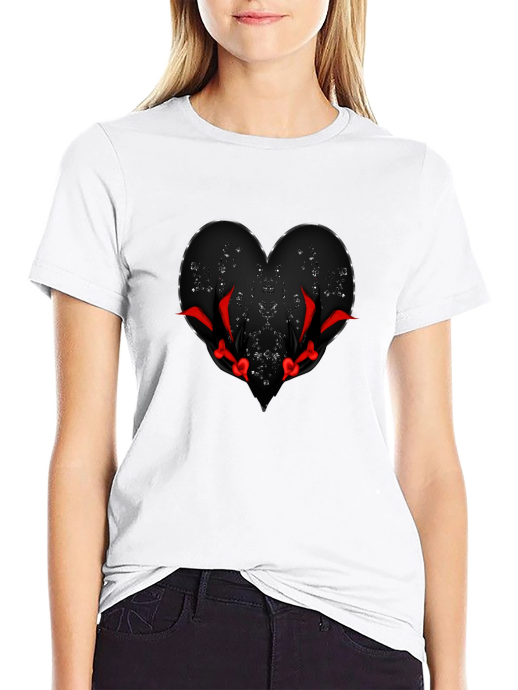 Mens Black Heart Graphic Tee
