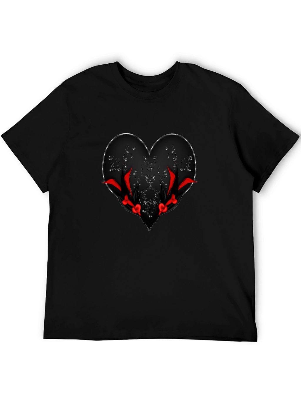 Mens Black Heart Graphic Tee