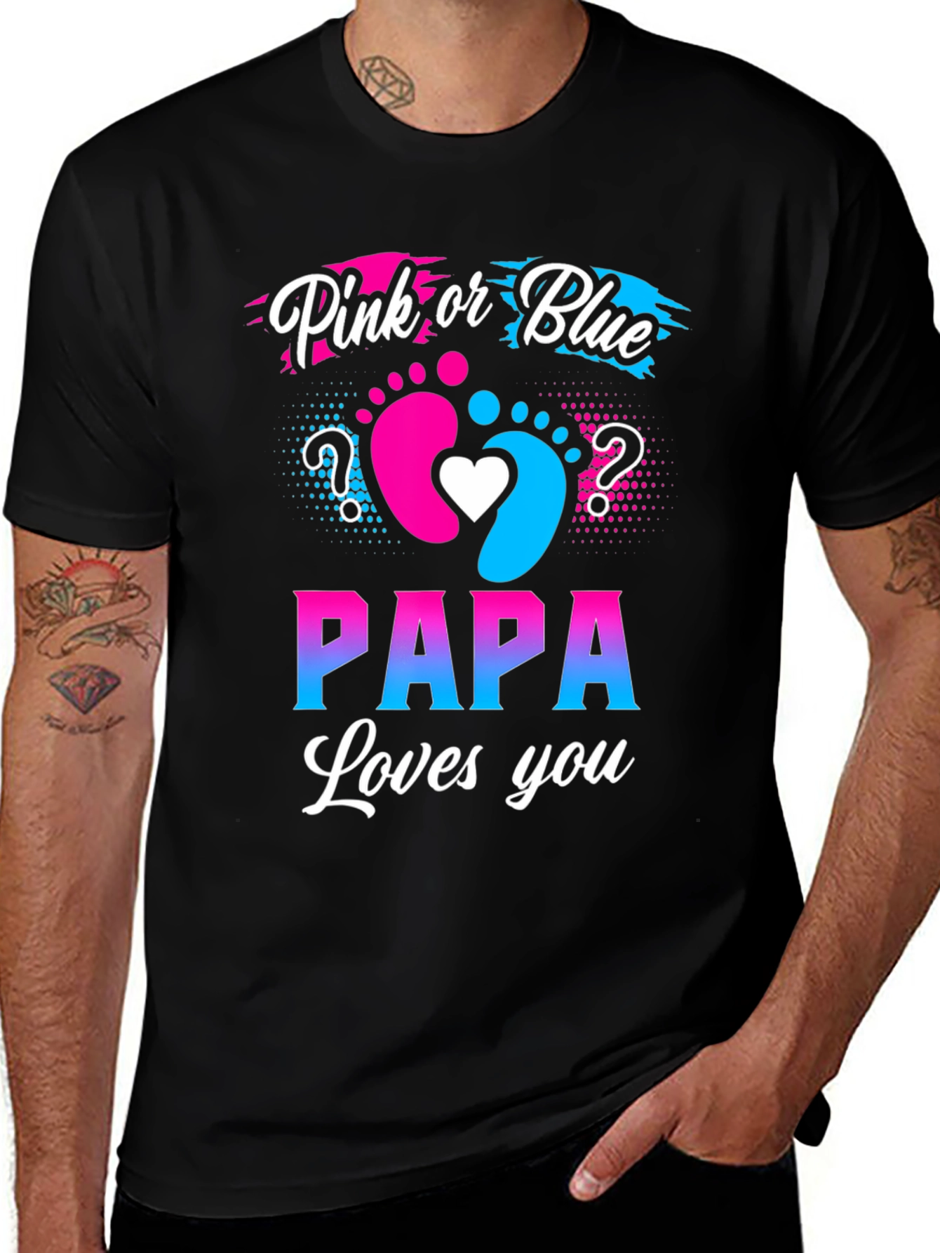 Pink or Blue Papa Loves You T-Shirt