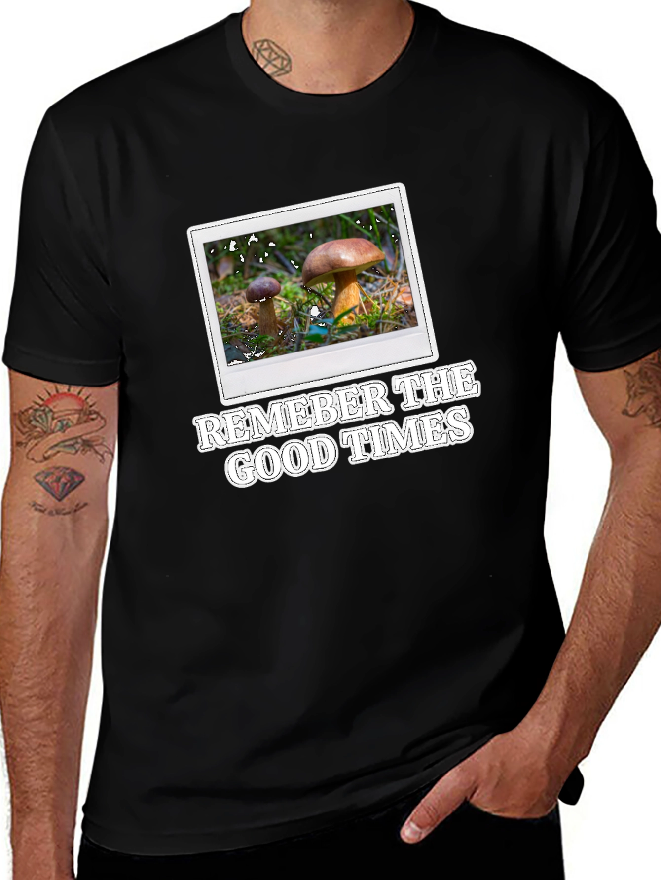 Mushroom Photo T-Shirt - Remember The Good Times