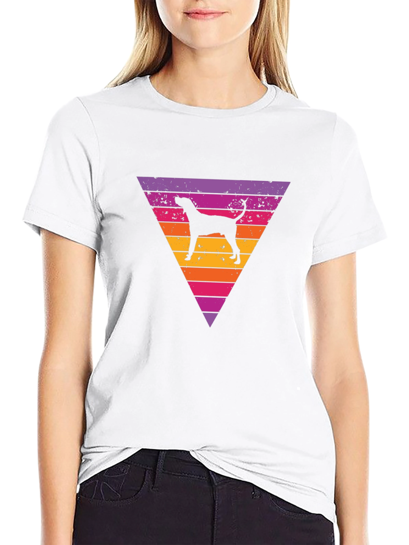 Retro Dog Triangle Graphic Tee