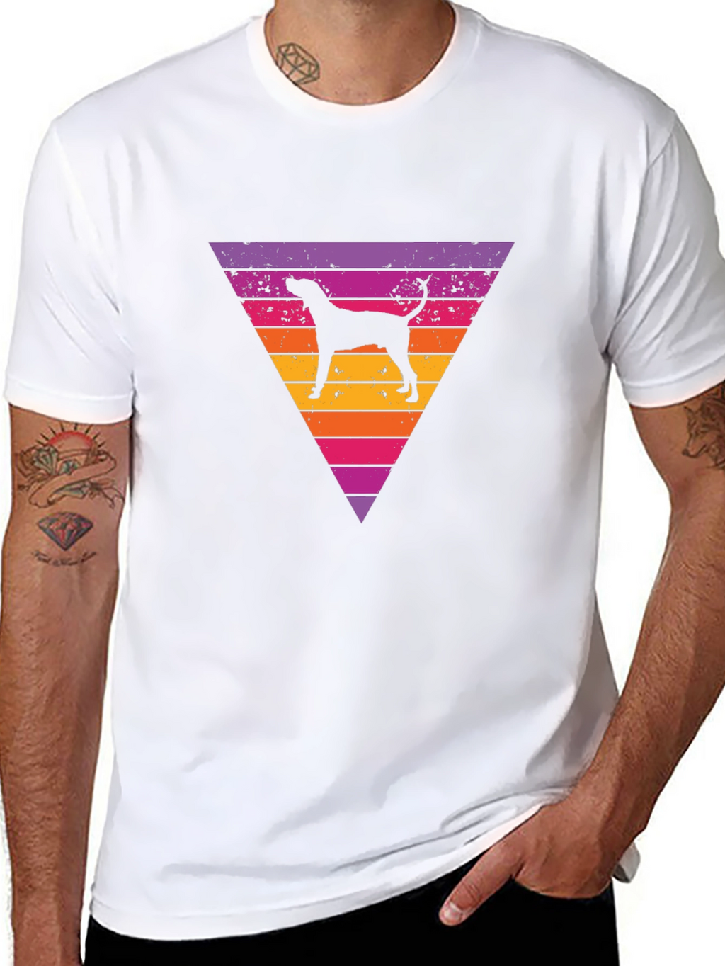Retro Dog Triangle Graphic Tee