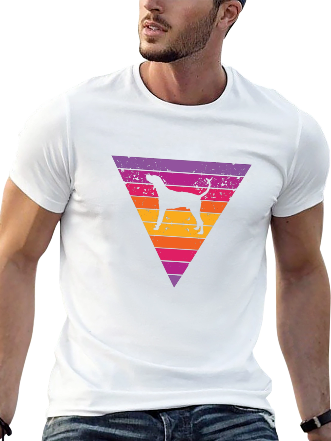 Retro Dog Triangle Graphic Tee
