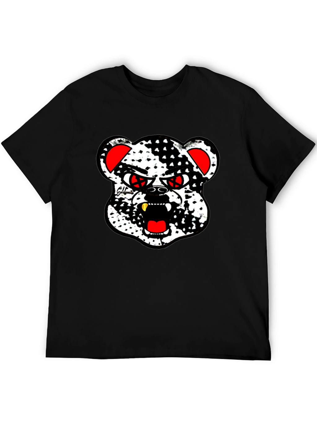Edgy Bear Graphic Black T-Shirt