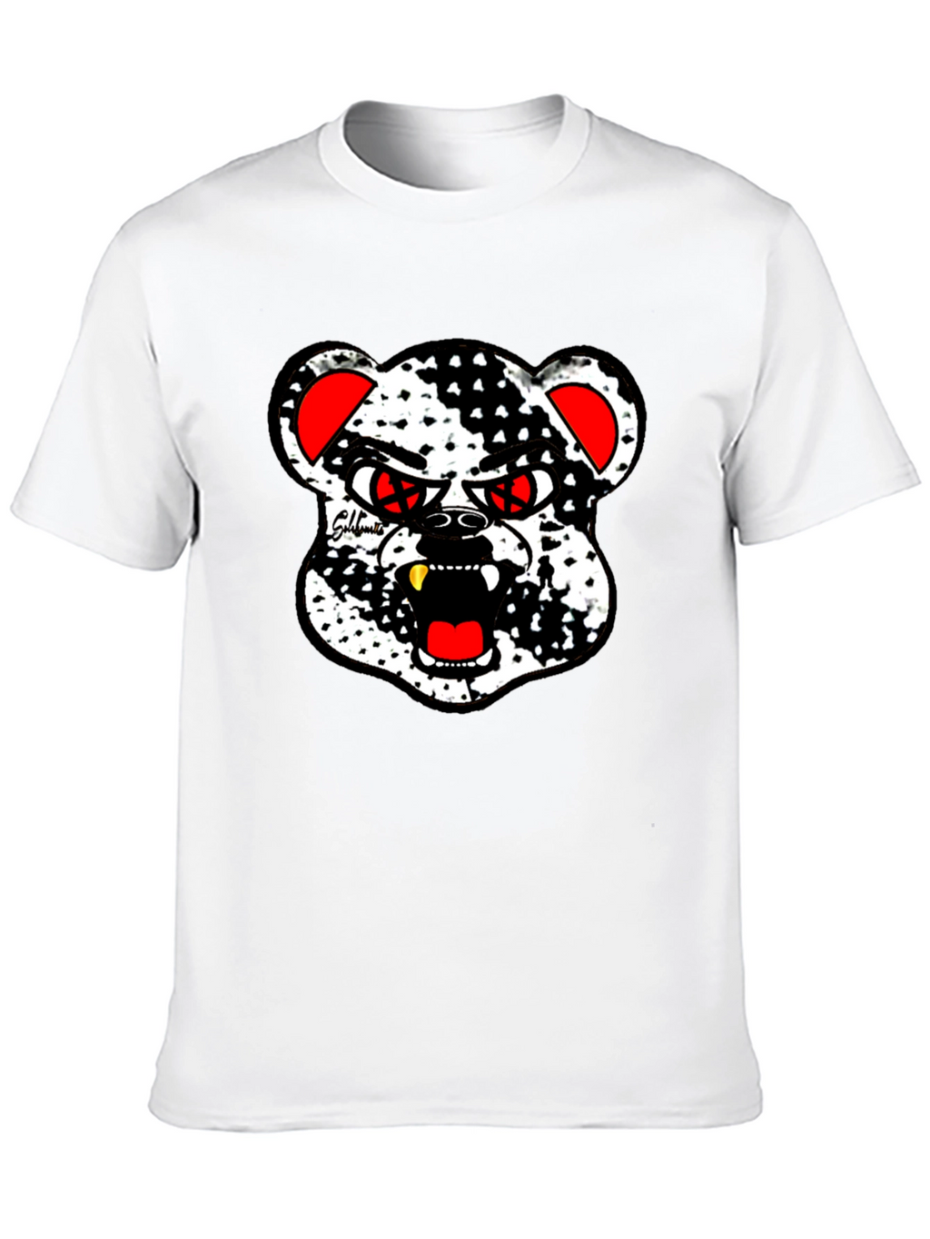 Edgy Bear Graphic Black T-Shirt