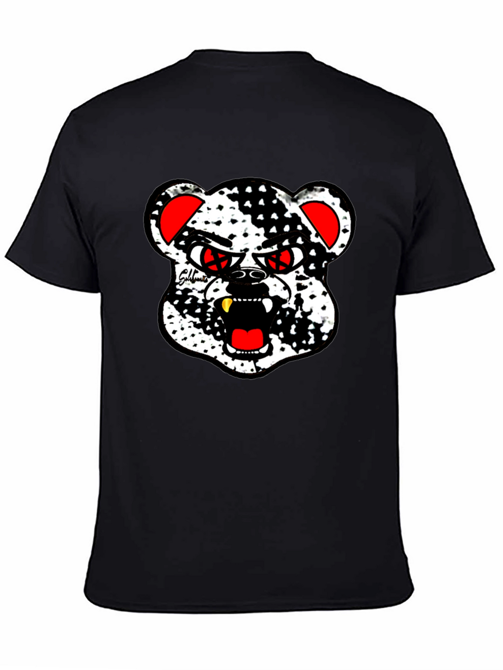 Edgy Bear Graphic Black T-Shirt