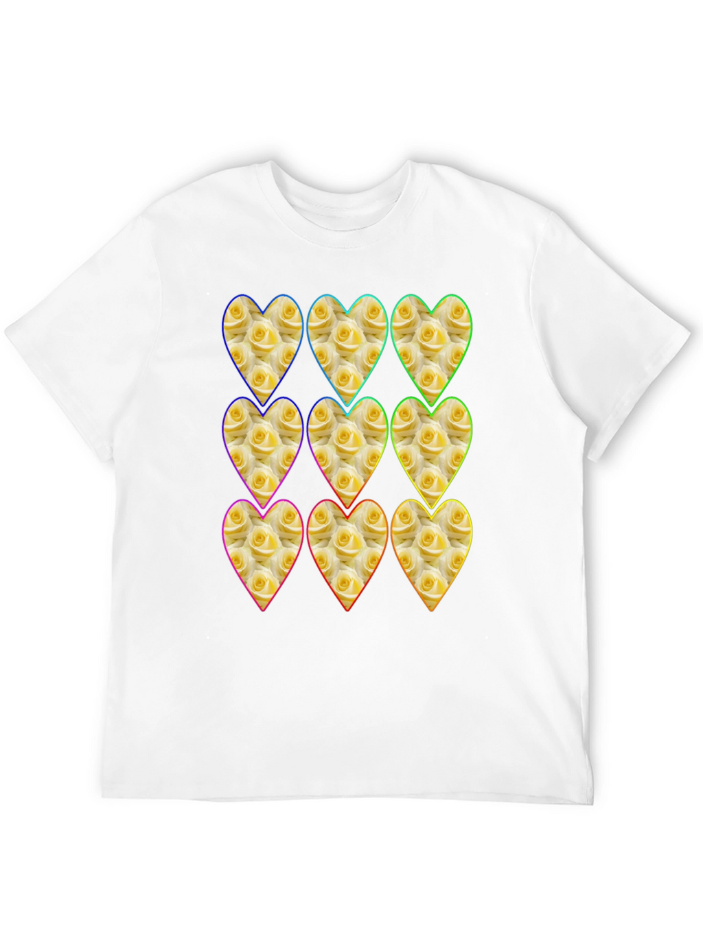 Floral Heart Pattern Graphic Tee