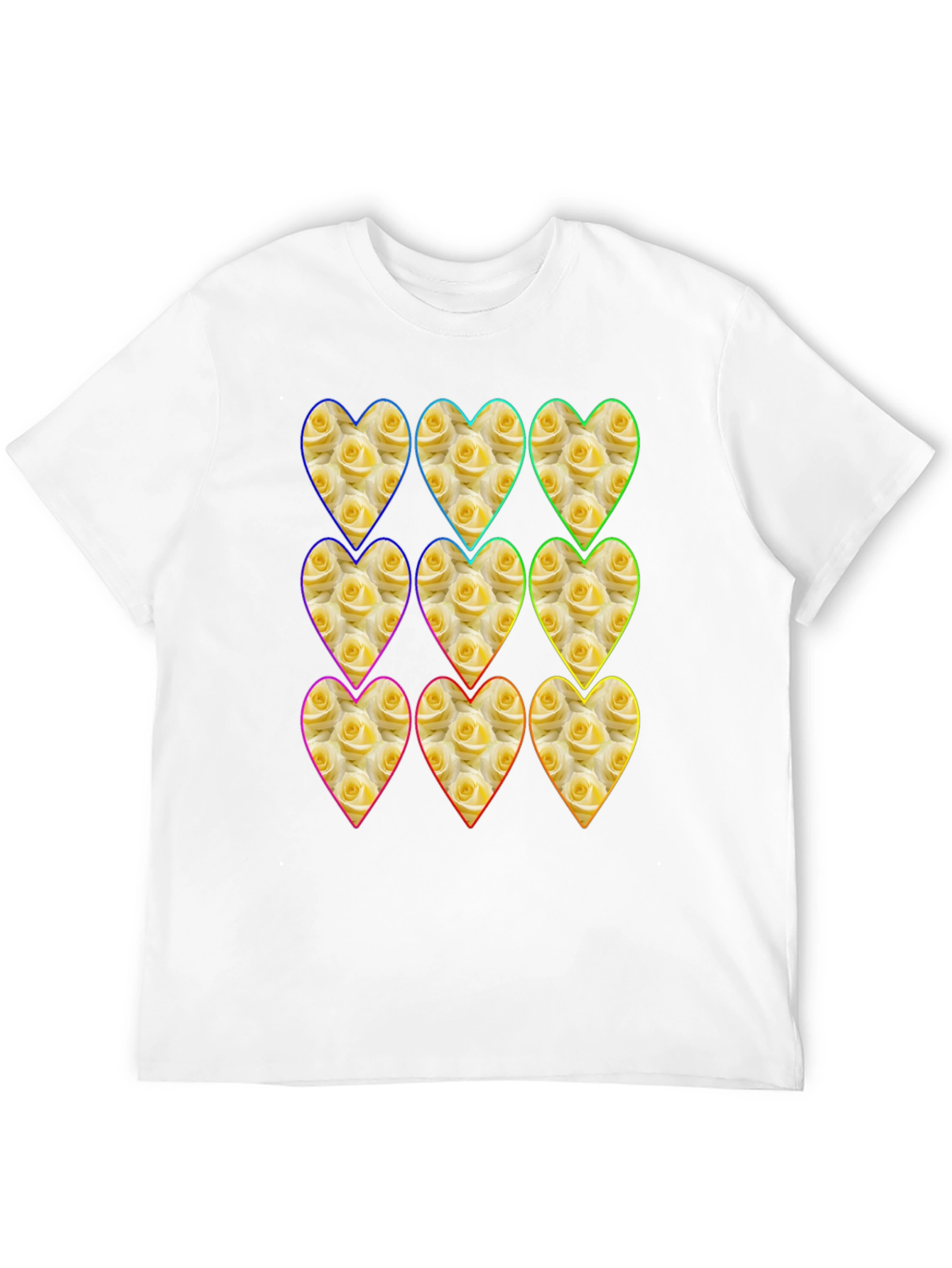 Floral Heart Pattern Graphic Tee