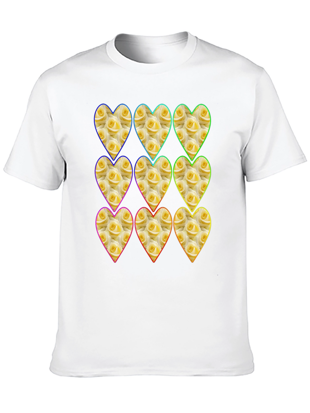 Floral Heart Pattern Graphic Tee
