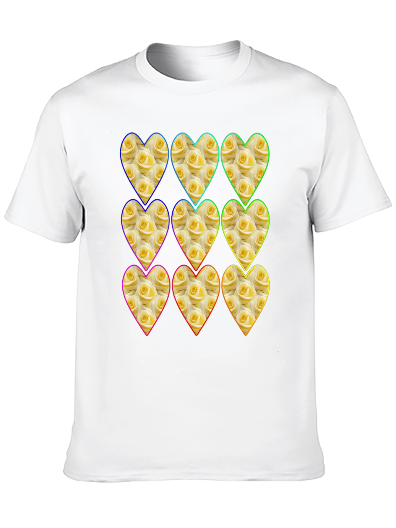 Floral Heart Pattern Graphic Tee