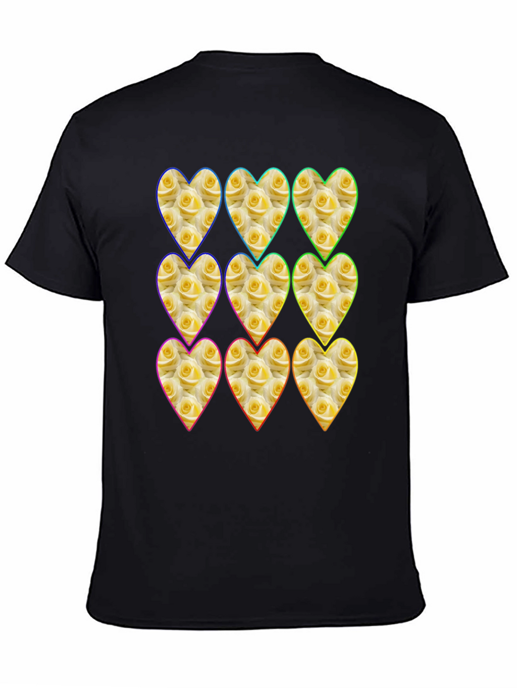 Floral Heart Pattern Graphic Tee