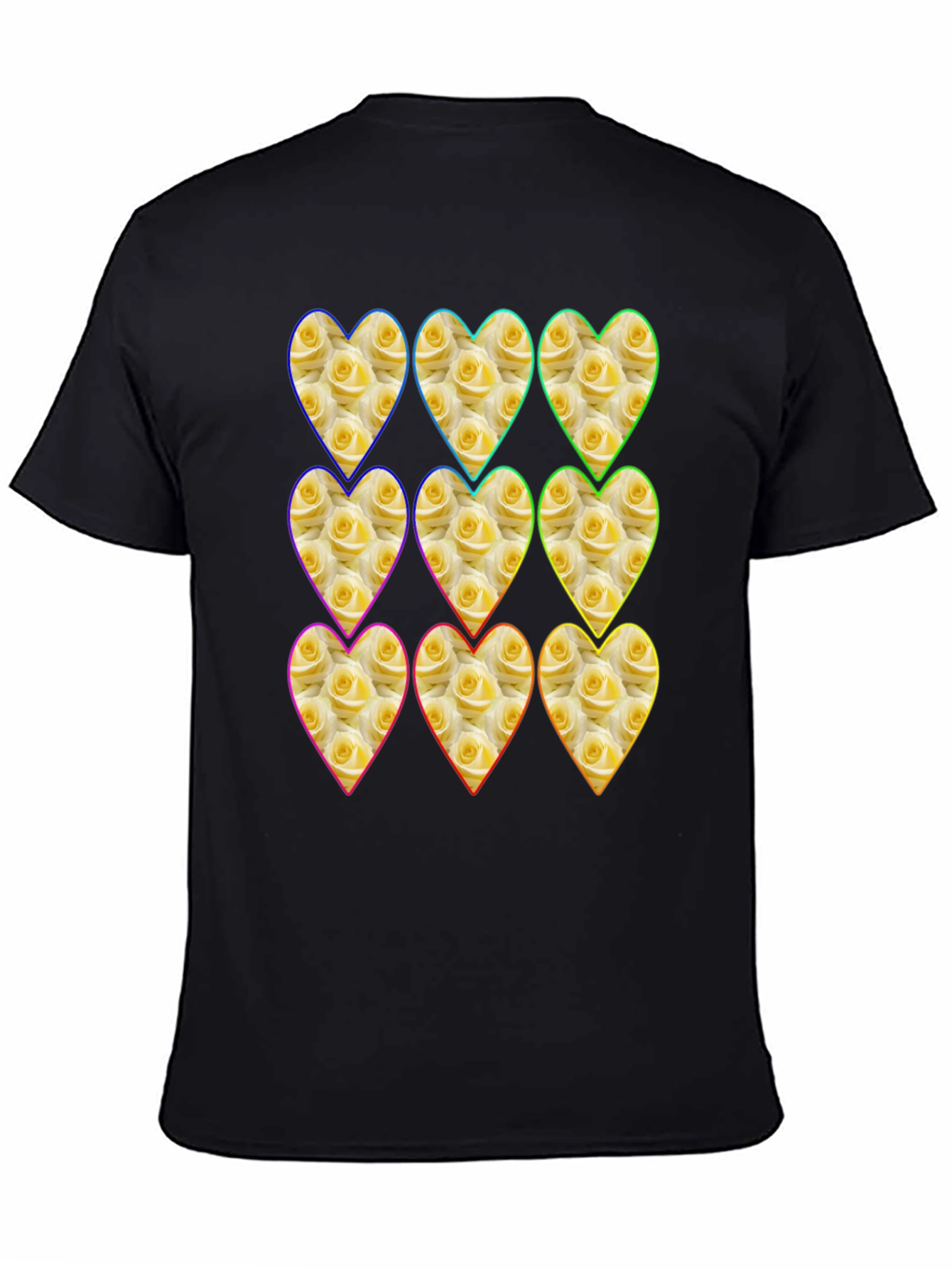 Floral Heart Pattern Graphic Tee