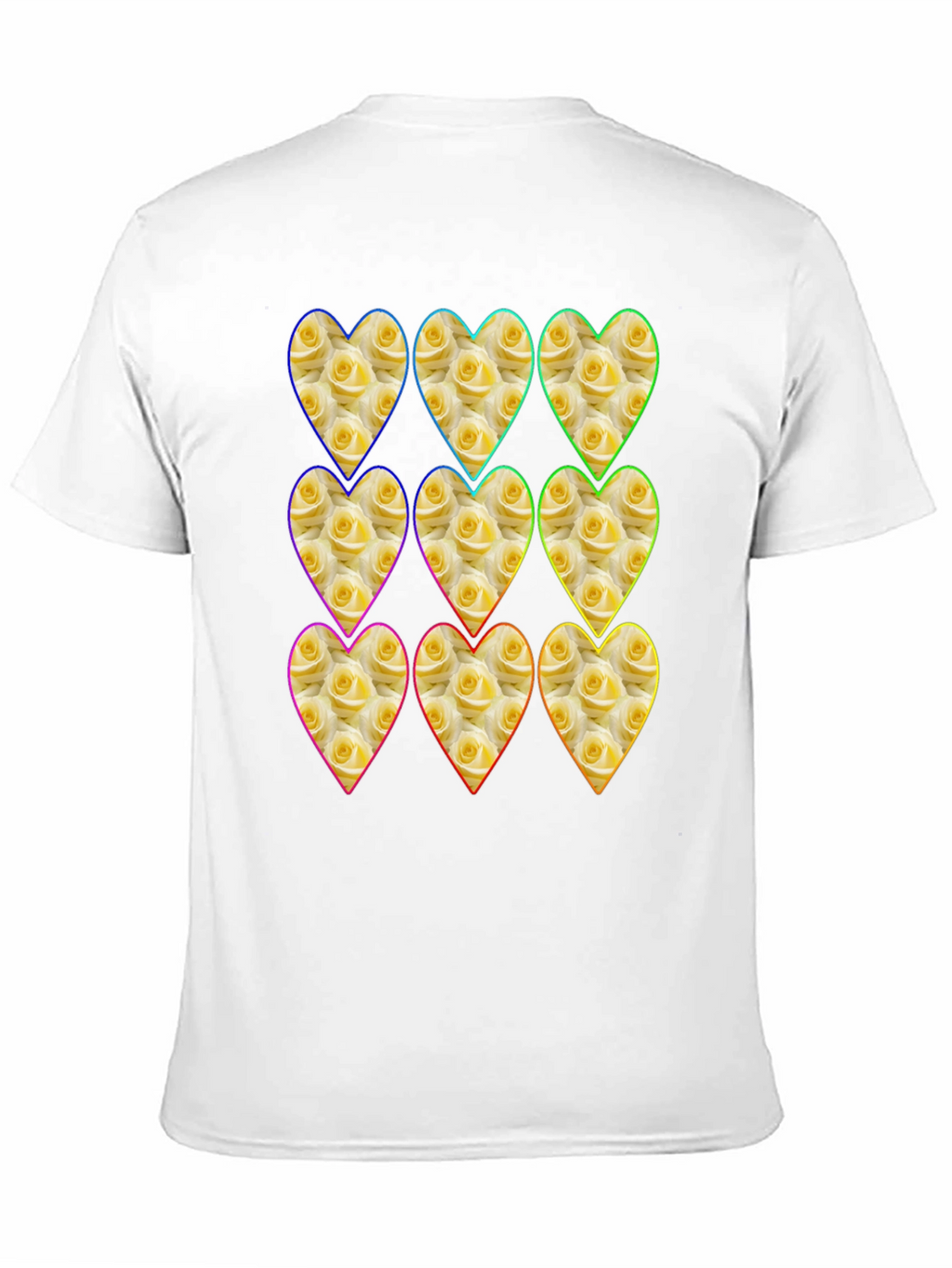 Floral Heart Pattern Graphic Tee