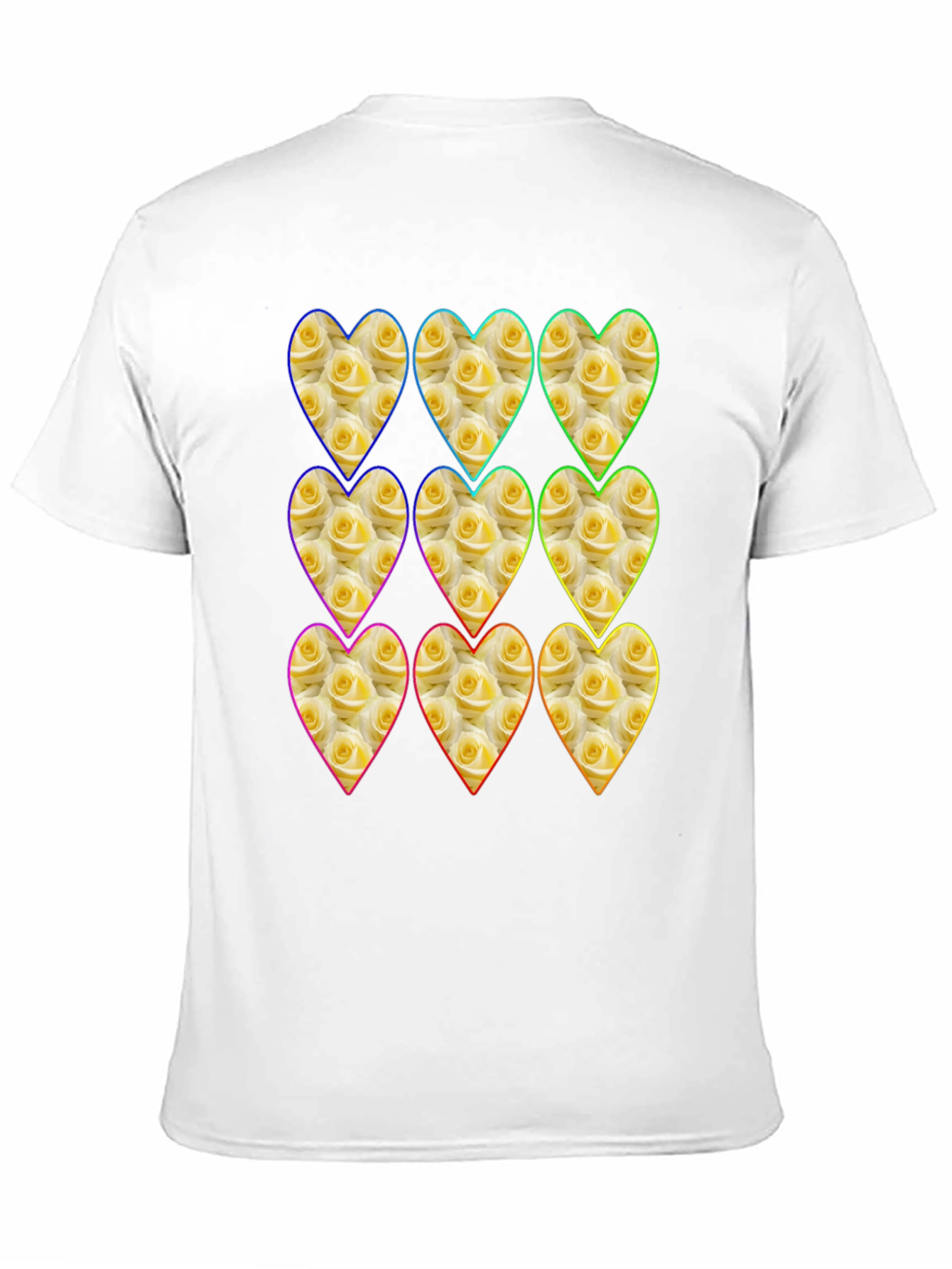 Floral Heart Pattern Graphic Tee