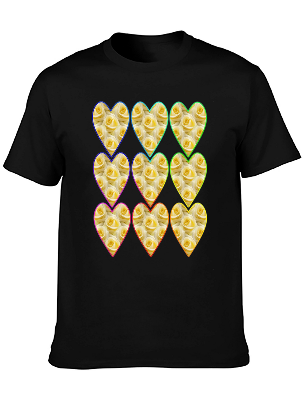 Floral Heart Pattern Graphic Tee