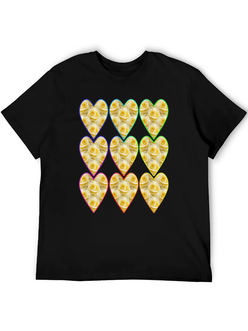 Floral Heart Pattern Graphic Tee