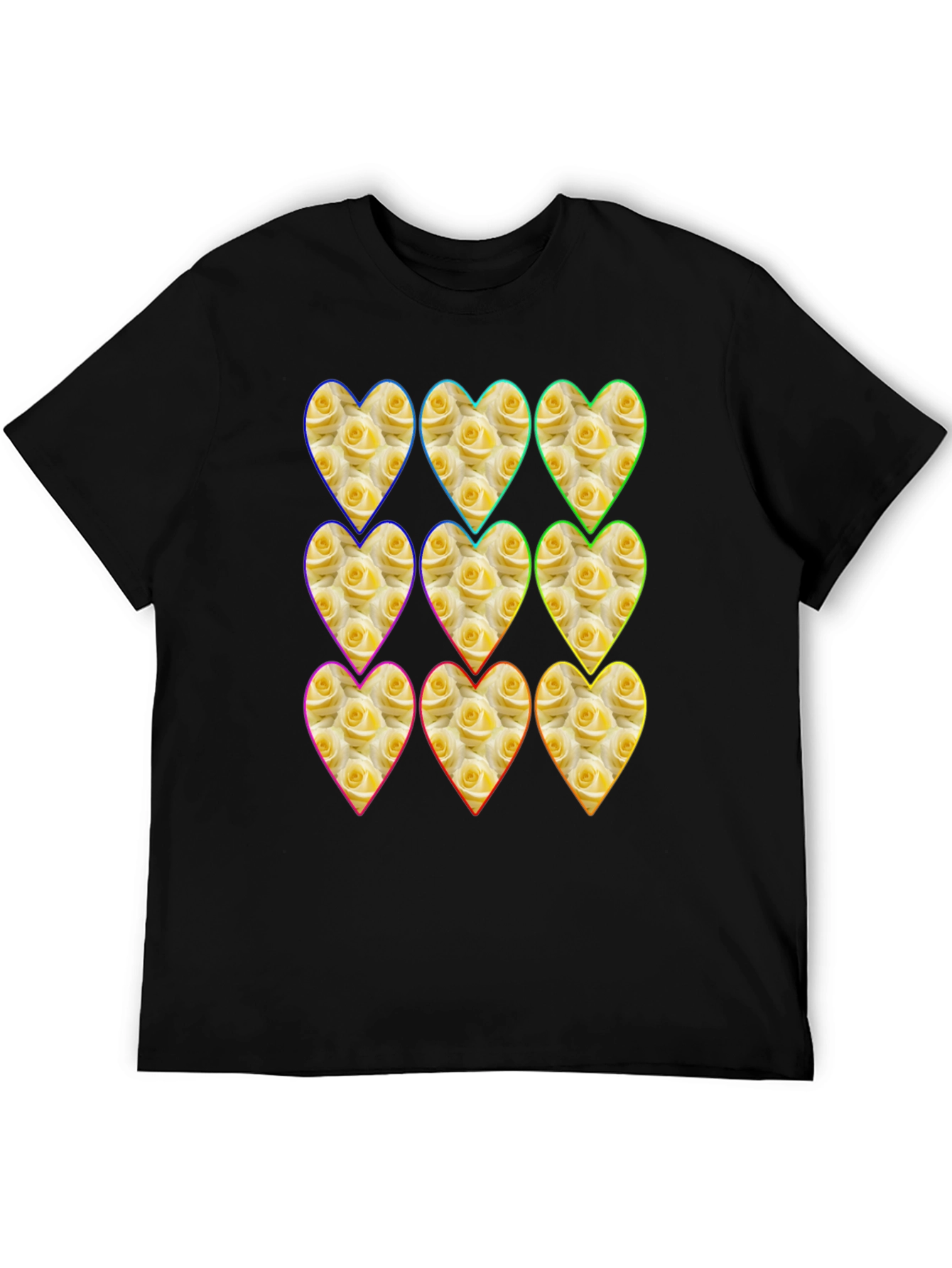 Floral Heart Pattern Graphic Tee