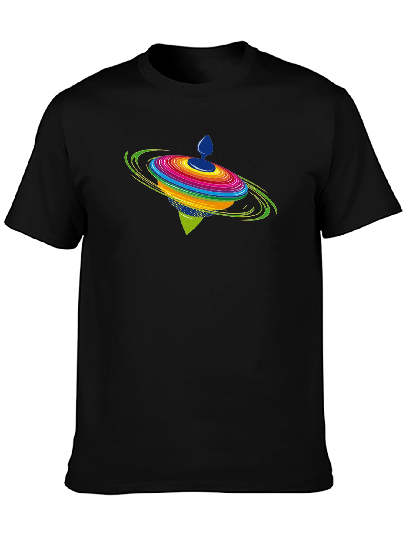 Spinning Top Graphic Black T-Shirt