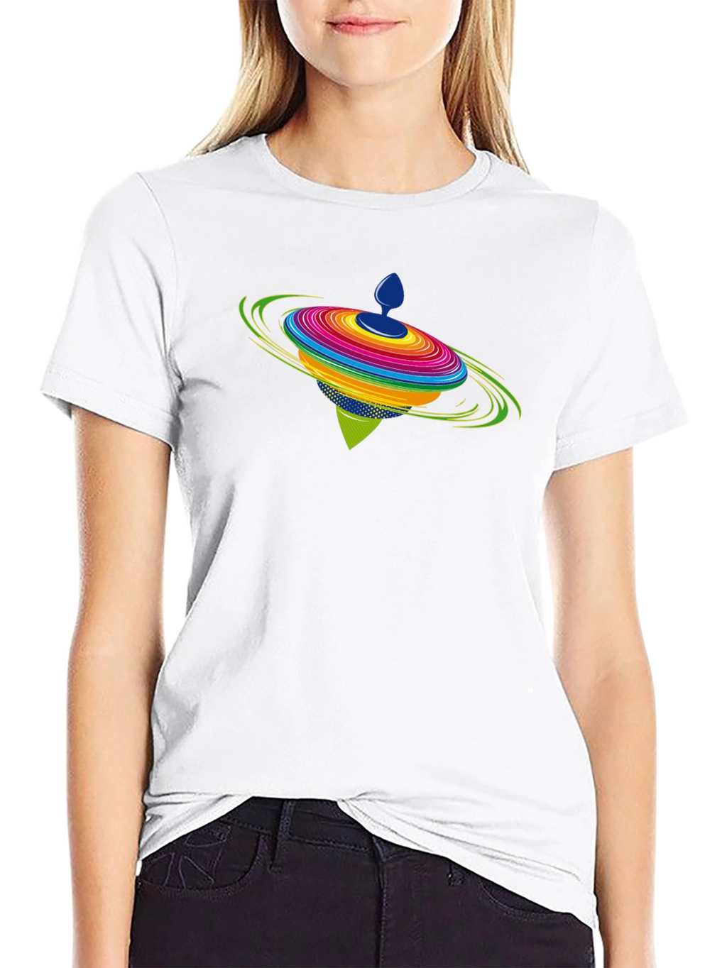 Spinning Top Graphic Black T-Shirt