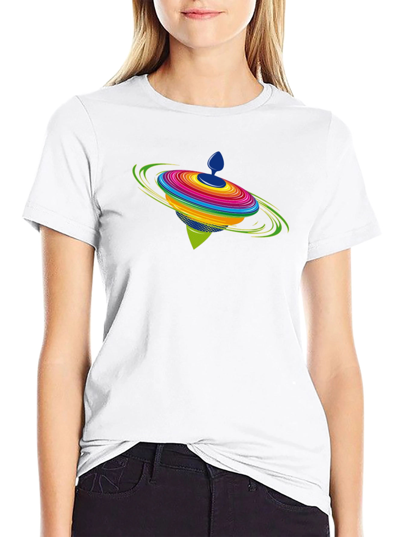 Spinning Top Graphic Black T-Shirt