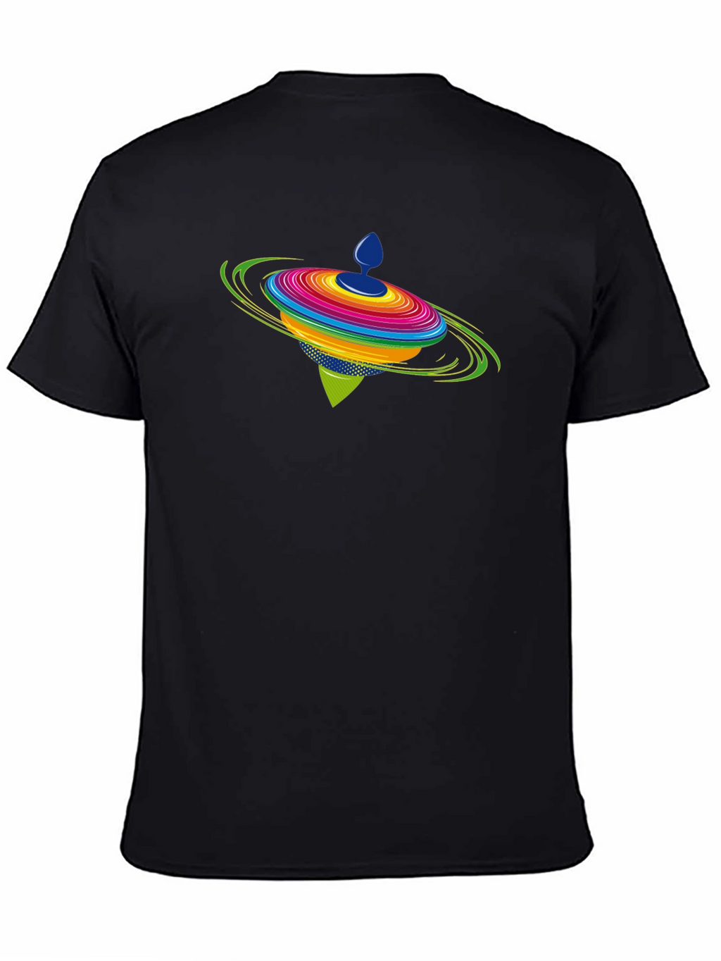 Spinning Top Graphic Black T-Shirt