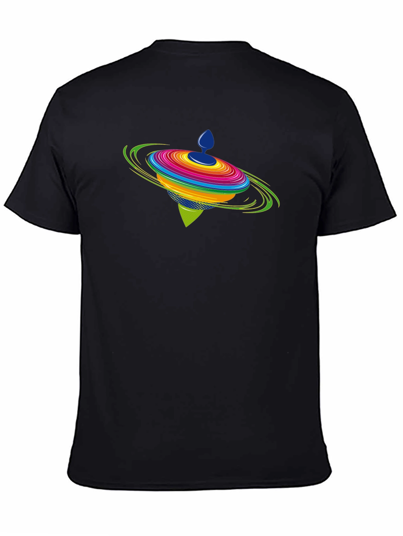 Spinning Top Graphic Black T-Shirt