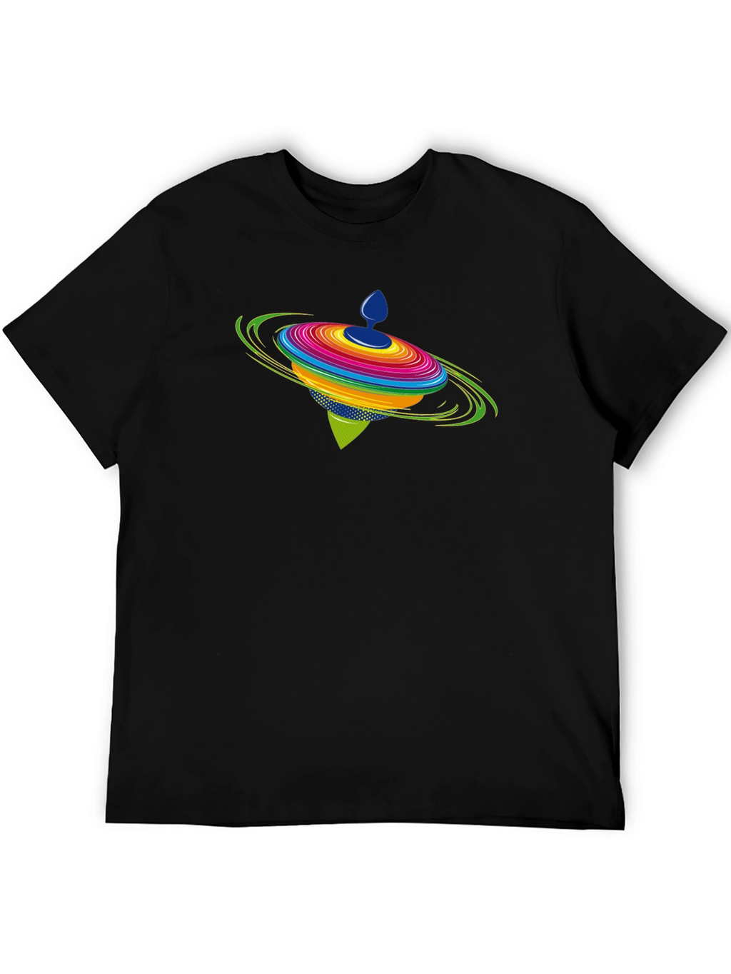 Spinning Top Graphic Black T-Shirt