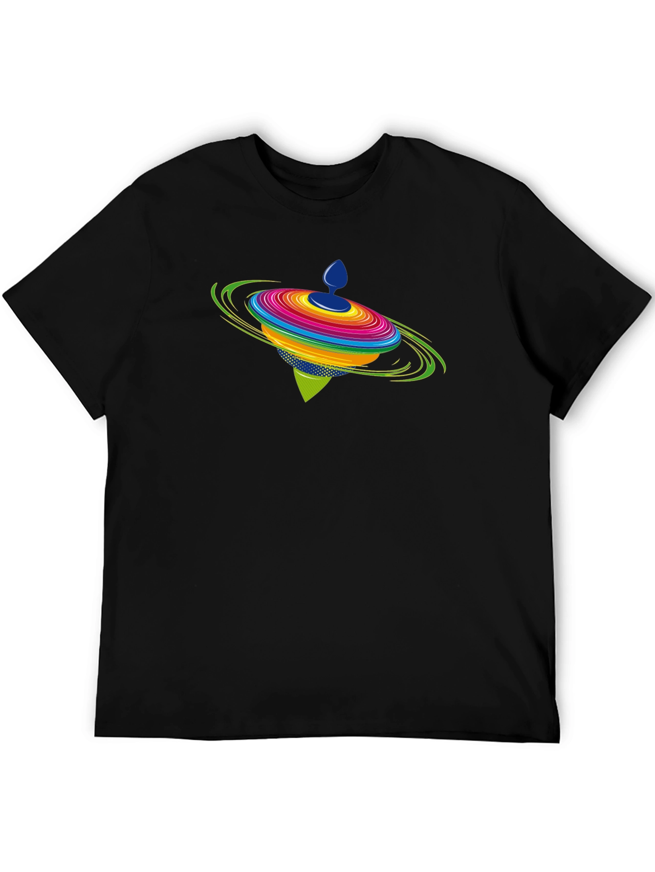 Spinning Top Graphic Black T-Shirt