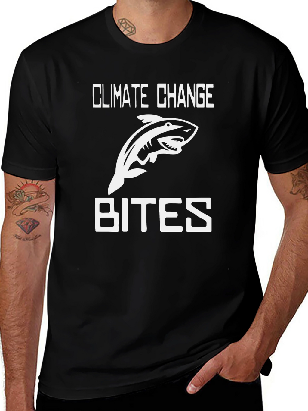 Climate Change Bites Shark Graphic Tee