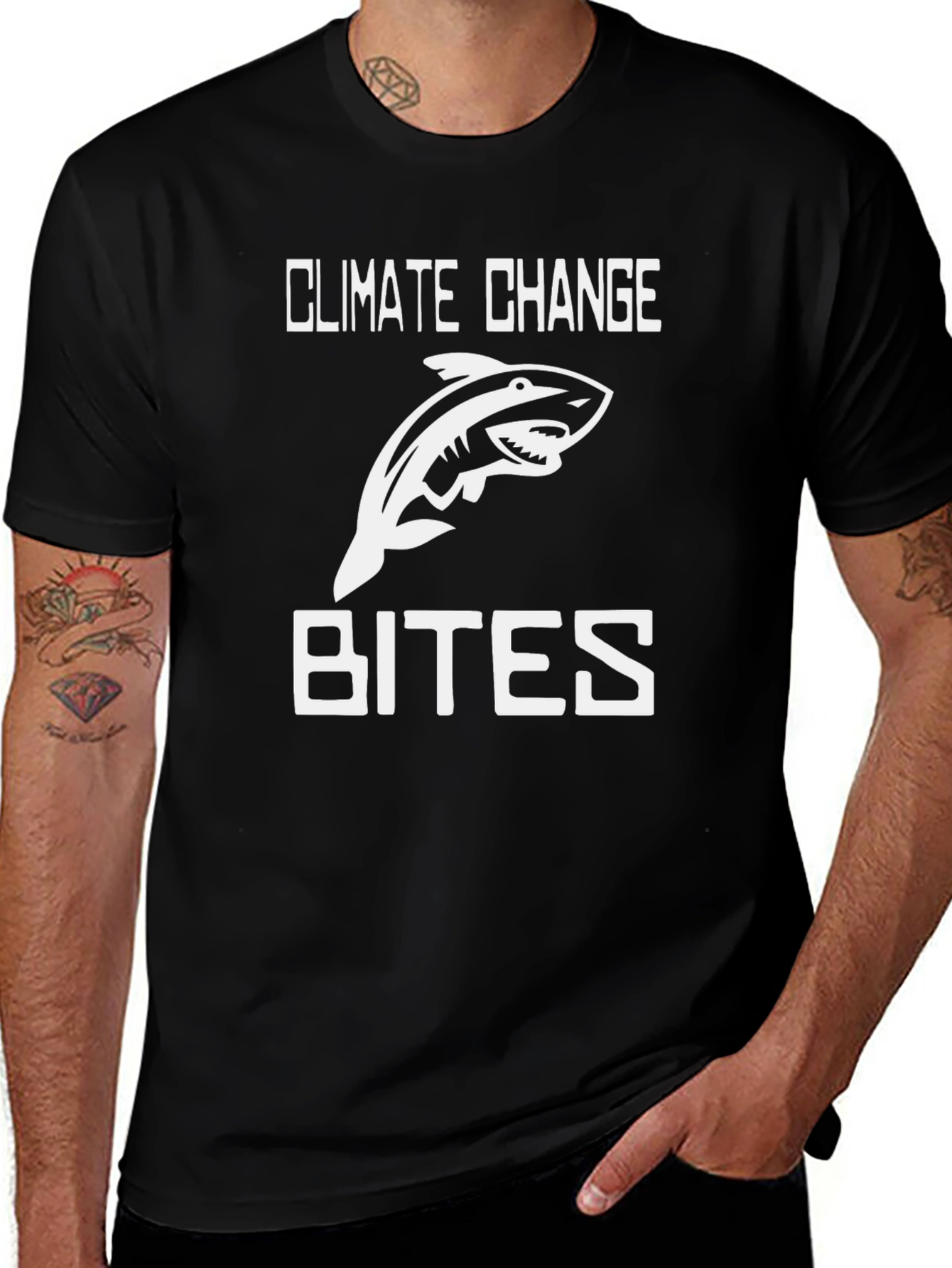 Climate Change Bites Shark Graphic Tee