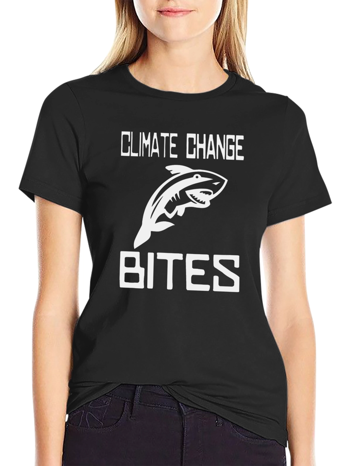 Climate Change Bites Shark Graphic Tee