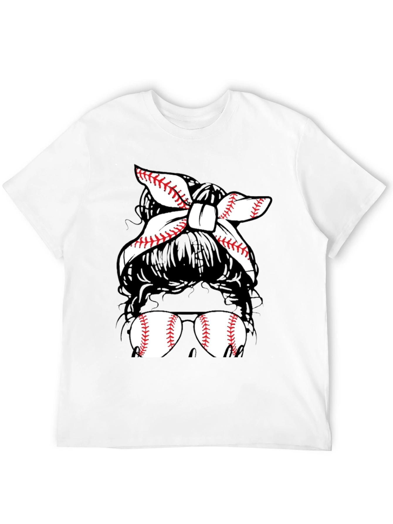 Baseball Mom Messy Bun T-Shirt