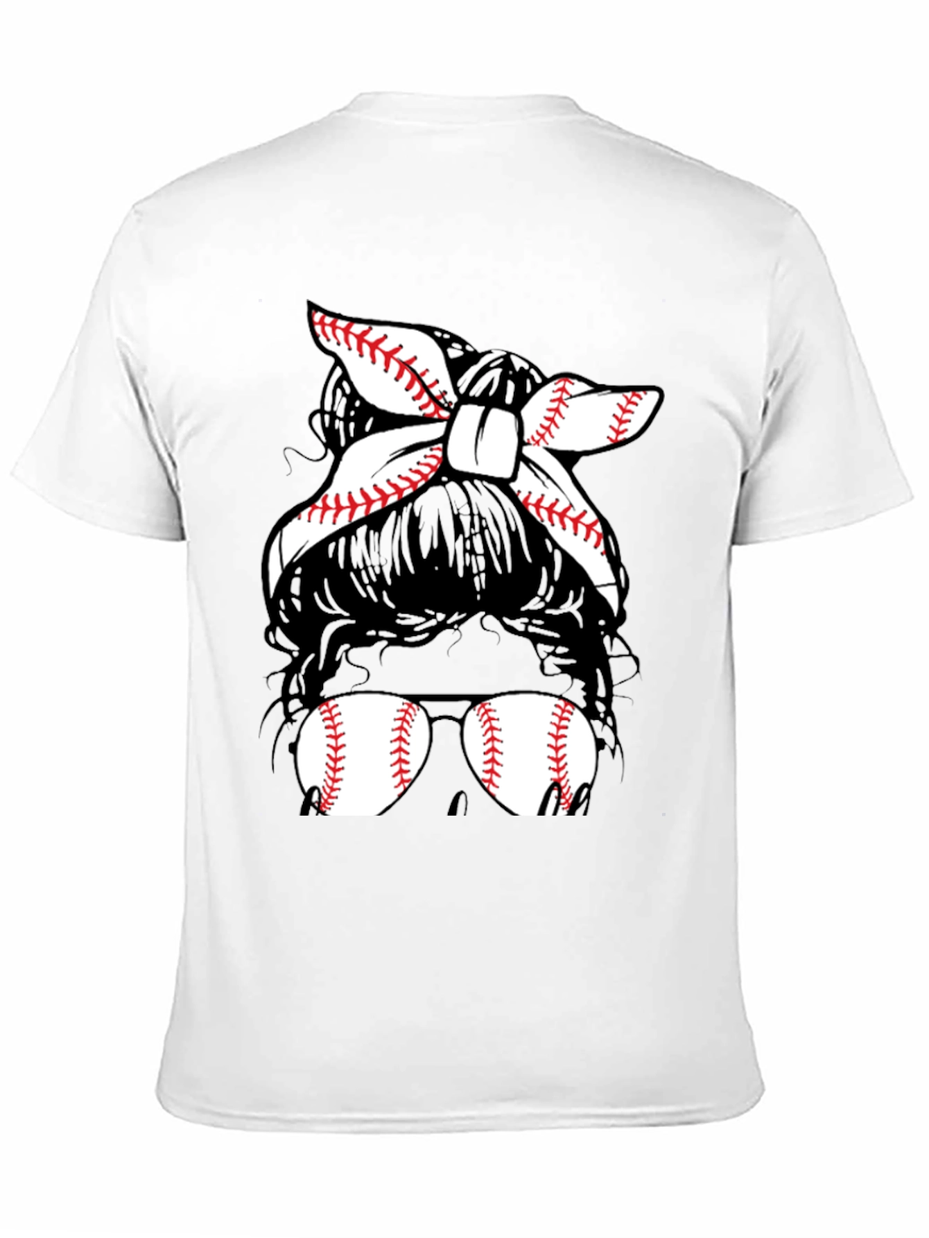 Baseball Mom Messy Bun T-Shirt