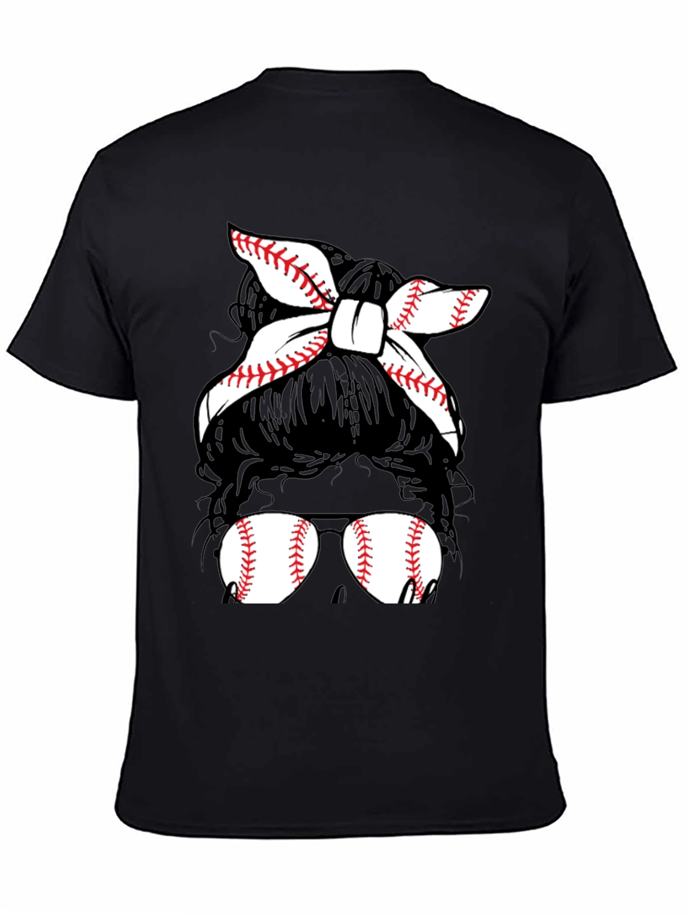 Baseball Mom Messy Bun T-Shirt
