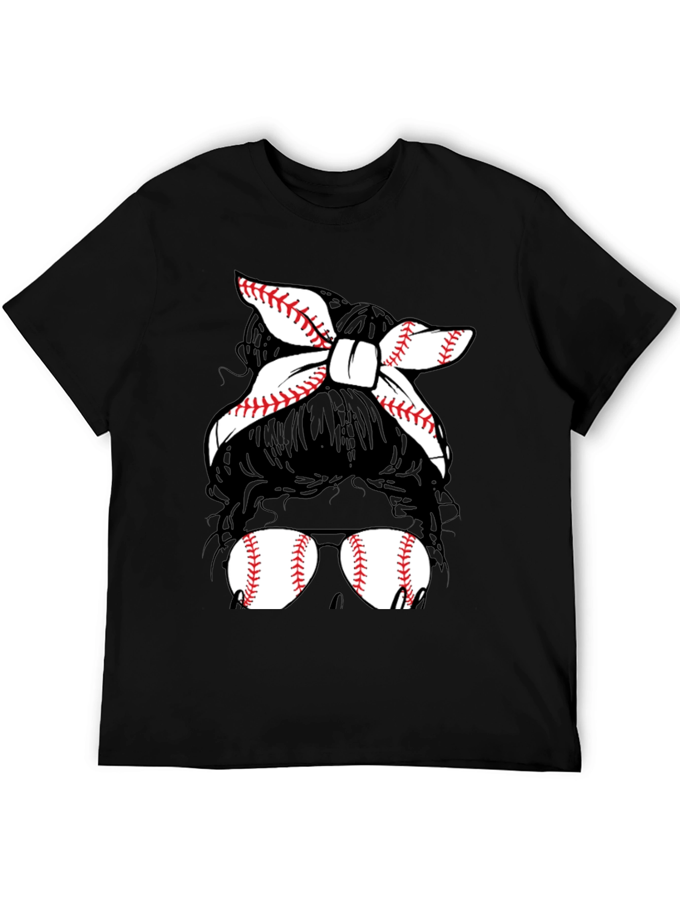 Baseball Mom Messy Bun T-Shirt