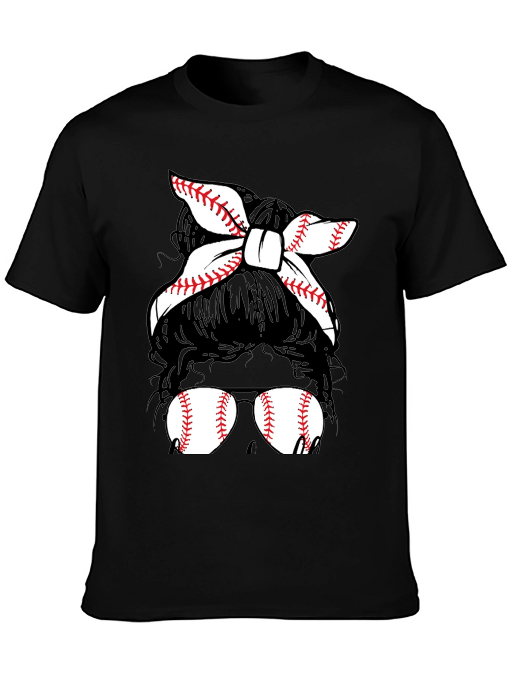 Baseball Mom Messy Bun T-Shirt