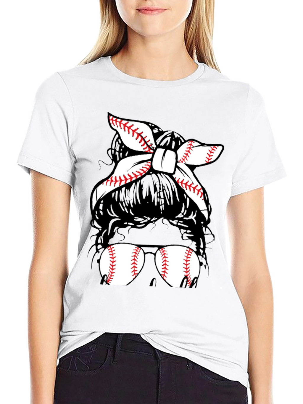 Baseball Mom Messy Bun T-Shirt
