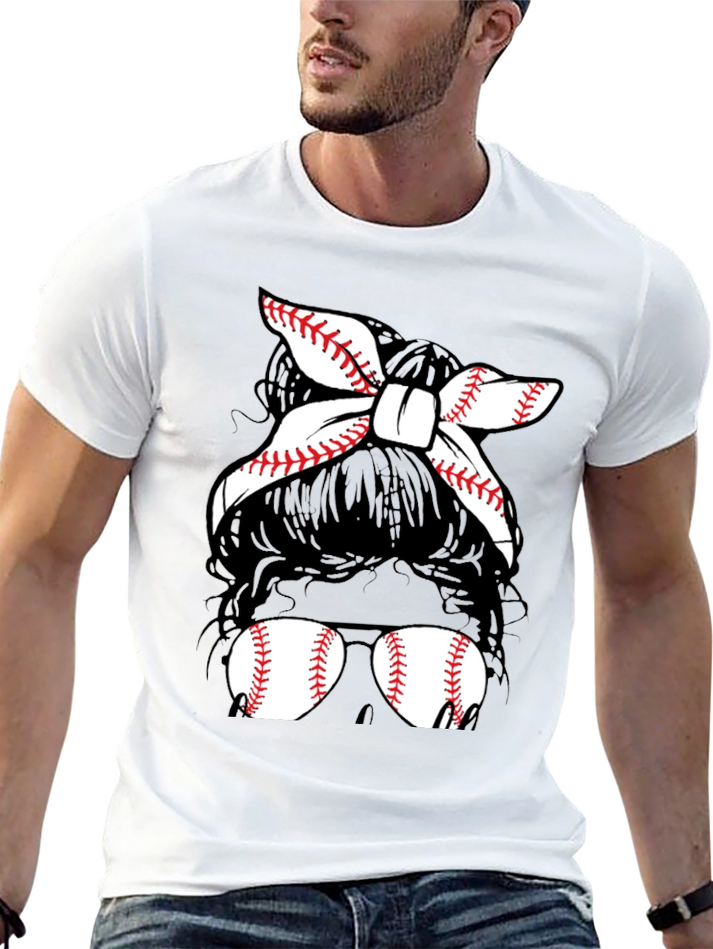 Baseball Mom Messy Bun T-Shirt